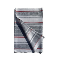 Полотенце кухонное, 95 х 50 см, рисунок жаккард, отделка мережка, 60% лён, 40% хлопок, ID: 715.95.50.2_феникс_серый